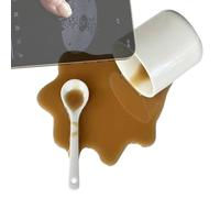 Cell Phone Stand - novelty coffee spill design, phone cradle for desk, tablet holder | ideal for watching movies streaming videos video recording reading at home office travel, portable and stylish de