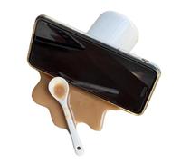 Cell Phone Stand - Spilled Coffee Design Mobile Holder | Counter Bedside Cellphone Cradle Office Desk Accessories For Watching Movies Video Recording Streaming Reading Tablets Kitchen Car