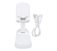 Cell Phone Stand with Bluetooth Speaker Desktop Folding Mobile Phone Holder Built in 1800mAh Battery (White)