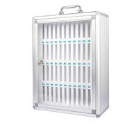 Cell Phone Storage Box, Mobile Phone Locker Cabinet with 12-60 Slots, Aluminum Alloy, Key Lock for School and Office Use