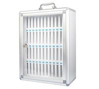 Cell Phone Storage Cabinet for School Office & Conference Rooms - Lockable Employee Phone Management Locker (Silver 48 Bit)