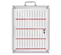 Cell Phone Storage Cabinet with Lock - Mobile Device Locker for School & Office - Secure Silver Finish Storage Box for Safeguarding Phones