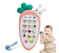 Cell Phone Toy - PVC, Pretend Play Toy With Cute Carrot Design, Educational Phone For With Number Keys And Learning Modes, Safe PVC Simulated Mobile For Early Learning pink