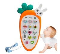 Cell Phone Toy - PVC, Pretend Play Toy With Cute Carrot Design, Educational Phone For With Number Keys And Learning Modes, Safe PVC Simulated Mobile For Early Learning orange