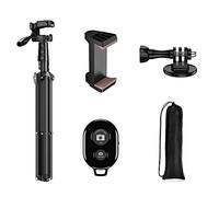 Cell Phone Tripod, 2 in 1 Extendable Cell Phone Tripod Stand Phone Stand with Remote Control, 4 Stage Smartphone Selfie Stick, Compatible with Phone, Camera