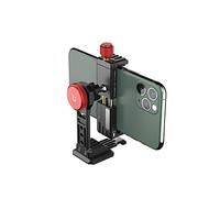 PICTRON Cell Phone Tripod Mount, ULANZI ST-14 Smartphone Tripod Mount Adapter Aluminum with Cold Shoe, 360° Cell Phone Stand Holder Clamp for iPhone 13 12 11 Max Pro iPhone X XR Xs 6 7 Plus