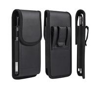 Cell Phone Waist Pouch Men, Cell Phone Belt Clip Holder Men, 6.5" Leather Mobile Phone Case Waist Belt for Samsung Galaxy S23+ Plus S22+ S21+ S20+ S10+ S9+ S8+ S21 FE S20 FE A54 A53 A52 A51 A50, Black