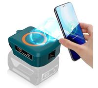 Cell Phone Wireless Chargers for Bosch Professional 18V System Battery GBA 18V Batteries,15W Cell Phone Charging Station for Air Pods for i Phone for Sam sung,with USB and Type-C Charging Adapter