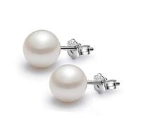 Cellacity Classic Round Shell Pearl Earrings For Women White Pink 925 Jewelry Graceful Delicate Stud Earrings Party Gift