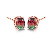 Cellacity Simple 925 Jewelry Oval Shaped Gemstones Earrings For Women Classic Ear Studs Rose Color