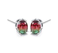 Cellacity Simple 925 Jewelry Oval Shaped Gemstones Earrings For Women Classic Ear Studs Rose Color
