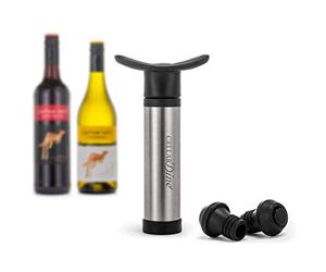Cellardine 627 CELLARDINE ABS Stainless Steel Vacuum Wine Saver Pump and Stopper, Black