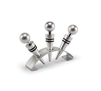 CellarDine CD0344 4-Piece Stainless Steel Wine Stopper Set