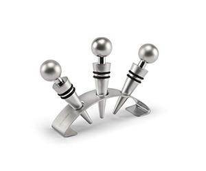 CellarDine CD0344 4-Piece Stainless Steel Wine Stopper Set