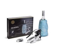 CellarDine FBCLC06 Flexicles Bottle Chiller and Lever Action Corkscrew, Stainless Steel, Blue