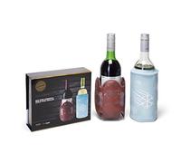 CellarDine Therm Au Rouge and Flexibles Chiller Bottle Gift Set, Red/Blue