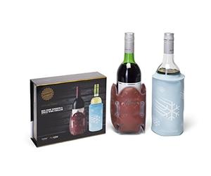 CellarDine Therm Au Rouge and Flexibles Chiller Bottle Gift Set, Red/Blue