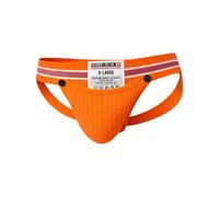 CELLBLOCK 13 - Mens Underwear - Tight End 2 inch Snap Up Jockstrap Orange - 1x Size XL