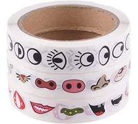 CellCase 3 Rolls 3000pcs Colorful Eye Nose Mouth Cute Self Adhesive Stickers Cartoon DIY Sticker Decal for Handmade Crafts Toys and Home Decoration