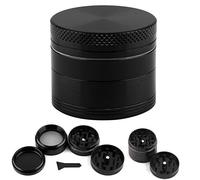 CellDeal Herb Grinder Mill Metal Aluminium Teeth Compact 40mm 4 Part Black