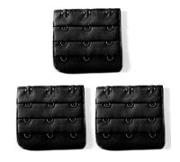 CellDeal Ladies Bra Extension Strap Underwear Strapless 3 Hook, 3 x Bra Extender (Black)