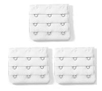 CellDeal Ladies Bra Extension Strap Underwear Strapless 3 Hook, 3 x Bra Extender (White)