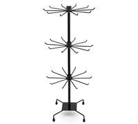 CellDeal Rotating Display Stand-3 Tier Rotating Necklace Holder -Jewelry Display-30 Hooks Jewelry-Tree Display Stand Organizer for Necklaces Black