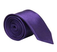 CellDeal Skinny Slim Mens Wedding Solid Plain Necktie Color Tie (Dark Purple)