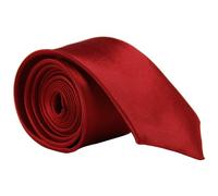 CellDeal Skinny Slim Mens Wedding Solid Plain Necktie Color Tie (Red)
