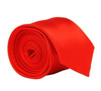 CellDeal Skinny Slim Mens Wedding Solid Plain Necktie Color Tie (Red Orange)