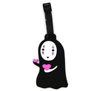 CellDesigns Anime No Face Man Luggage Tag with Adjustable Strap (No Face w/Heart), No Face W/ Heart, 3" x 4"