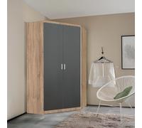 Celle Super Wardrobe - 117cm - 2 Door Corner - Sonoma Oak & Metallic Dark Grey
