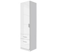 Celle Wardrobe - 47cm - White Gloss with Drawers - LH Door