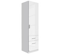 Celle Wardrobe - 47cm - White Gloss with Drawers - RH Door