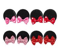CellElection Mouse Ear Hair Clips 8 Pieces Sequin Mouse Ear Clips for Toddler Girls Hair Accessories for Party Supplies Halloween Christmas