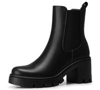 CELLENZ Women Chelsea Ankle Boots: 2.91 In Chunky Heels, Fashion Platform Short Boots, 2025 Fall Winter Booties for Night out, Work, Office, Company, Business, Weekend, Trip, Vacation, Travel, Black