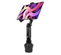 cellet Universal 360 Adjustable Cup Holder Tablet Automobile Mount Cradle Compatible with Apple IPad Pro 12.9, Air 2019 IPad Mini 4, Samsung Galaxy Tab S4 S5e Surface Go Pro 6 (PHC670M)