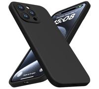 CellEver Heavy-Duty Silicone Case for iPhone 15 Pro Max [Camera Protection] [Anti-Oil Coating] Military Drop Protection, Soft Scratch-Free Interior, Black