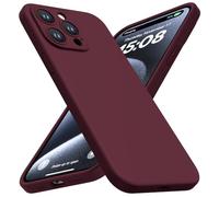 CellEver Heavy-Duty Silicone Case for iPhone 15 Pro Max [Camera Protection] [Anti-Oil Coating] Military Drop Protection, Soft Scratch-Free Interior, Wine
