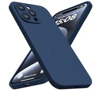 CellEver Heavy-Duty Silicone Case for iPhone 15 Pro Max [Camera Protection] [Anti-Oil Coating] Military Drop Protection, Soft Scratch-Free Interior, Navy Blue