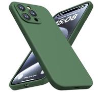 CellEver Heavy-Duty Silicone Case for iPhone 15 Pro Max [Camera Protection] [Anti-Oil Coating] Military Drop Protection, Soft Scratch-Free Interior, Forest Green
