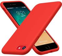 CellEver Heavy-Duty Silicone Case for iPhone SE 2022 (3rd Gen)/iPhone SE 2020 (2nd Gen)/iPhone 8/7 - Military Drop Protection, Elevated Screen & Camera Protection, Scratch-Free Interior, Bright Red