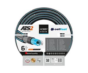 Cellfast Garden Hose Hobby ATS2 1'' 25m, Flexible 6-Layer Hose, Double Braid with Cross and Tricot Fabric, 30 Bar Burst Pressure, 16-230