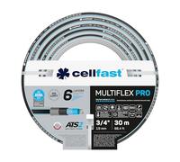 Cellfast Garden Hose MULTIFLEX PRO, Heavy Duty 6-Layer, ATS2 Tricot Braid, UV and Algae Resistant, Free of Heavy Metals, Velvet Technology, 35 Bar, -20/+65°С Temp. 3/4", 30m