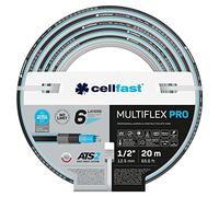 Cellfast Garden Hose MULTIFLEX PRO, Heavy Duty 6-Layer, ATS2 Tricot Braid, UV and Algae Resistant, Free of Heavy Metals, Velvet Technology, 35 Bar, -20/+65°С Temp. 1/2", 20m