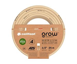 Cellfast Grow Garden Hose Heavy Duty Flexible 4-Ply Durable ATS Jersey UV and Algae Resistant 27 Bar -20/+60° Closure 1/2 Inch 25 m