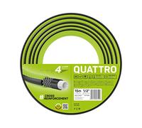 Cellfast Quattro Heavy Duty Garden Hose Lightweight 4 Ply UV Resistant Wire Hose Cross Braid 20 Bar 1/2" 15m 10-064