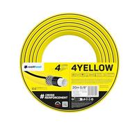 Cellfast Yellow Garden Hose, Lightweight, Durable 4-Layer, Durable Cross Braid, UV and Algae Resistant, Torsion Resistance, Reach Technology, 20 Bar, -10/+50°С Temp. 5/8", 20m