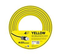 Cellfast Yellow Garden Hose Lightweight Heavy Duty 4-Ply Durable Cross Mesh UV and Algae Resistant Torsion Resistance Reach Technology 20 Bar -10/+50° Closure Temp. 5/8 Inch 30 m