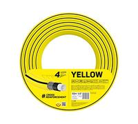 Cellfast Yellow Garden Hose Lightweight Heavy Duty 4-Ply Durable Cross Mesh UV and Algae Resistant Torsion Resistance Reach Technology 20 Bar -10/+50° Closure 1/2 Inch 50 m